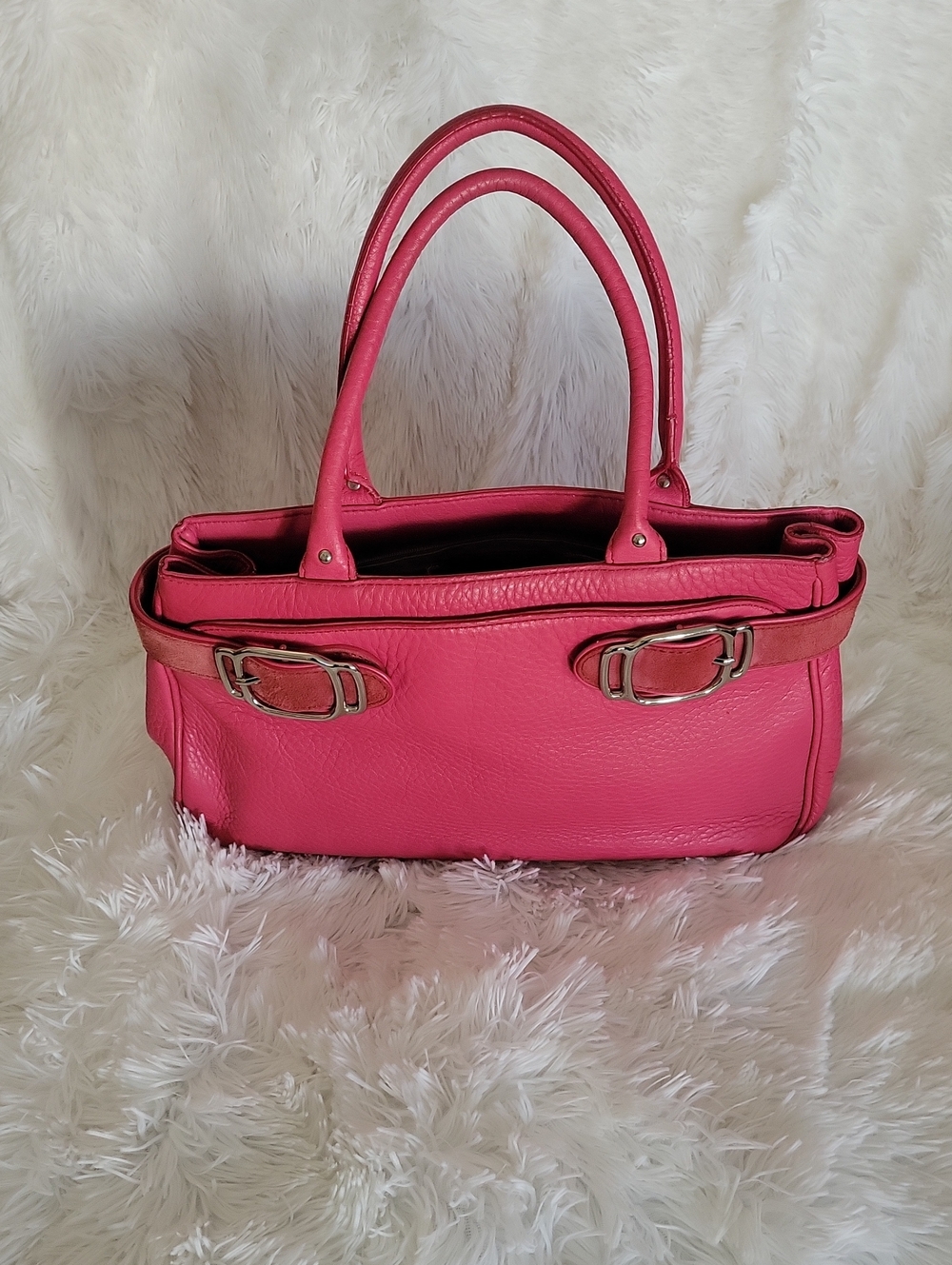 COLE HAAN Vintage Women’s Pink Leather Tote Handbag